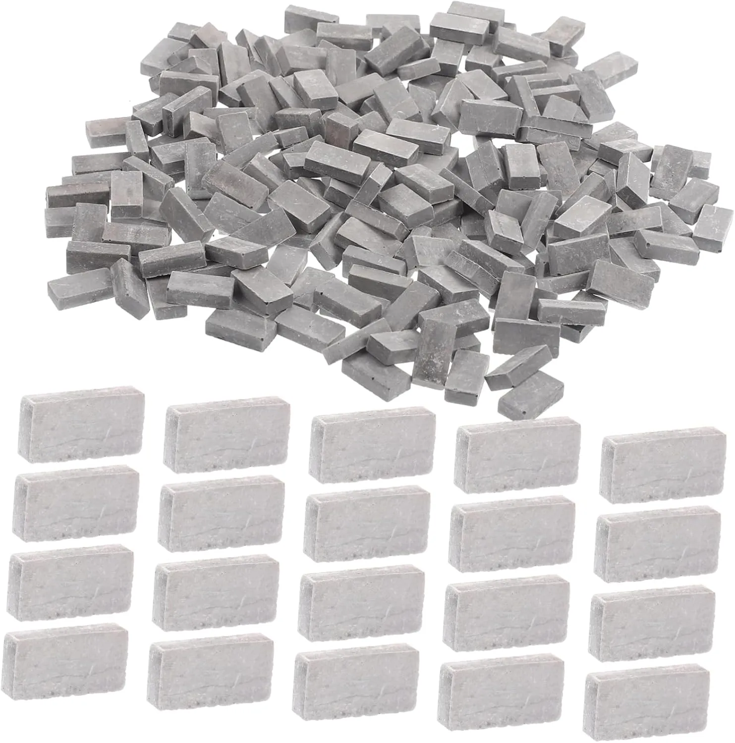 200Pcs Scale Fake Wall Bricks for Garden Decor School Projects and Architectural Displays