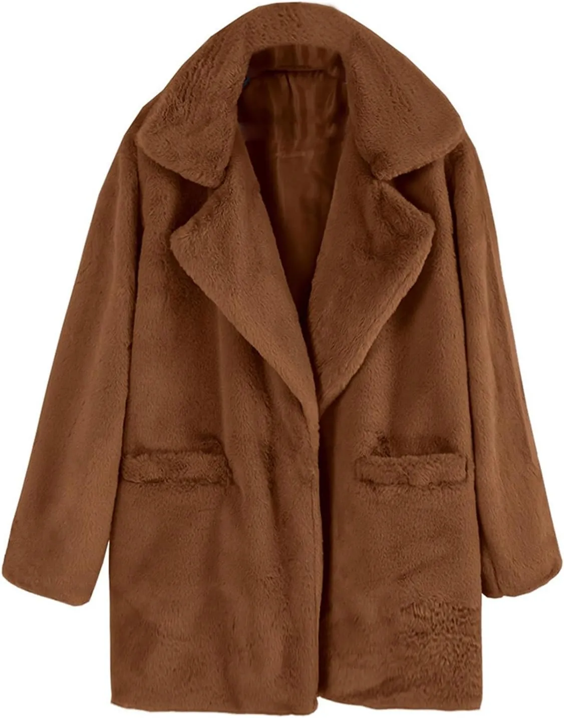2024 Women's Overcoat Thickened Cardigan Winter Double Faced Fleece Jackets Lapel Snow Coat Elegant Shacket Soft Outwear