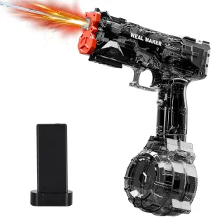 2025 Upgraded Electric Water Gun with LED Lights and Type-C Charging,Transparent Automatic Squirt Guns High Powered IP67 Waterproof,Up to 26FT Longer Range Water Pistol,for Kids and Adults (Black)
