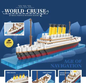 2035 Pcs Titanic Mini Building Blocks Set for Adults - Micro Toy Building Bricks Model Kit - Educational Architecture Model Gift for Teens and Adults Age 14 