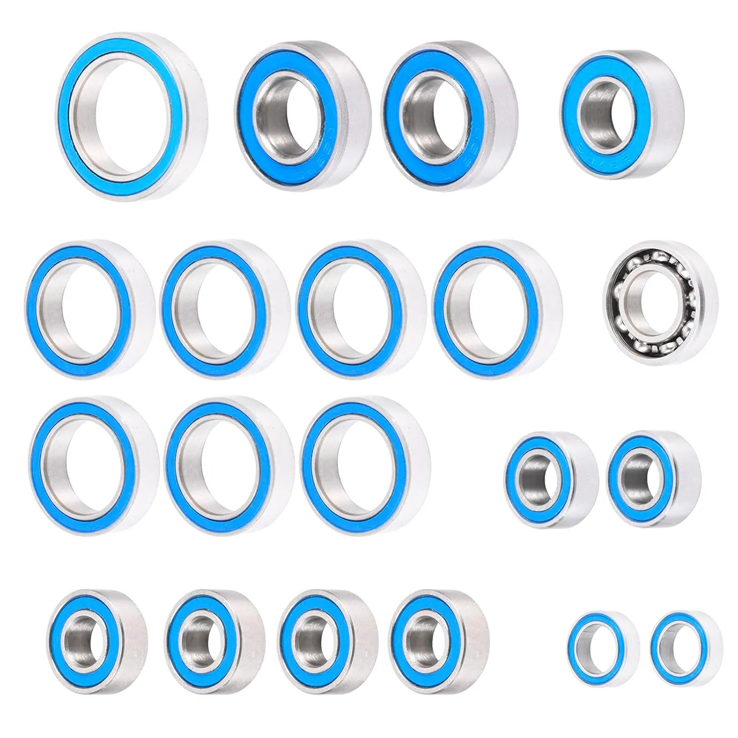 20Pcs RC Steel Complete Rubber Sealed Bearings Kit for Tra-xxas Mini Maxx BL-2S 1/16 RC Car Upgrade