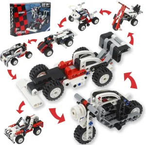 22 in 1 Creator Formula 1 car Building Toy Set,can Transform from Formula car to a Professional Motorcycle a Helicopter a Automotive Robots,Multi-Creative MOC Building Block Toys
