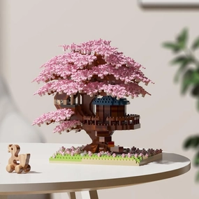 2200Pcs Architecture Mini Building Blocks Set for Adults - Micro Toy Building Bricks Model Kit - Educational Architecture Model Gift for Teens and Adults Age 14  (Pink)