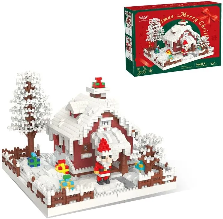 2308 Pcs Christmas House Mini Building Blocks Set for Adults - Micro Toy Building Bricks Model Kit - Educational Architecture Model Gift for Kids, Teens, and Adults Age 14 