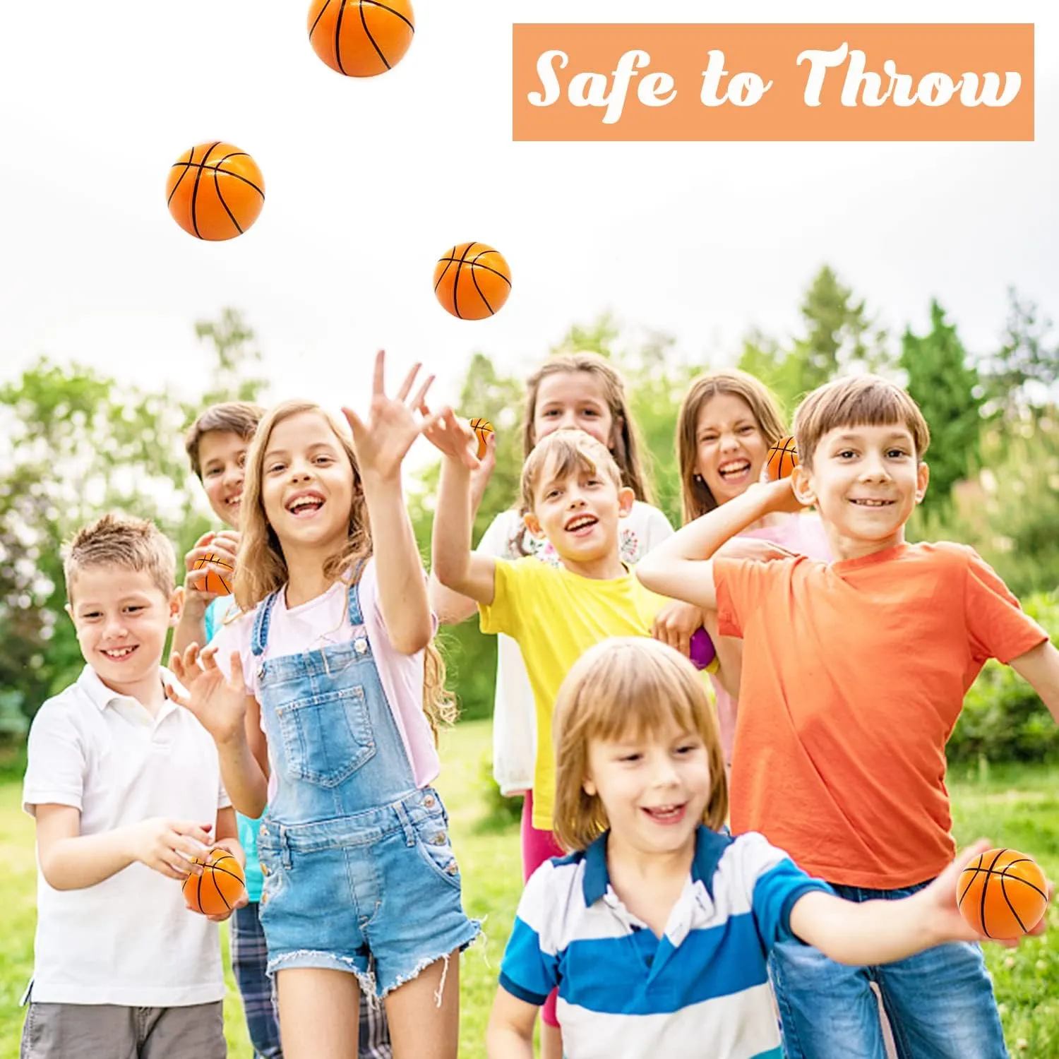 24 Pack 2.5 Inch Basketball Stress Ball,Mini Foam Squeeze Sports Balls for Sport Theme Party Favor,Kids School Reward,Anxiety Relief