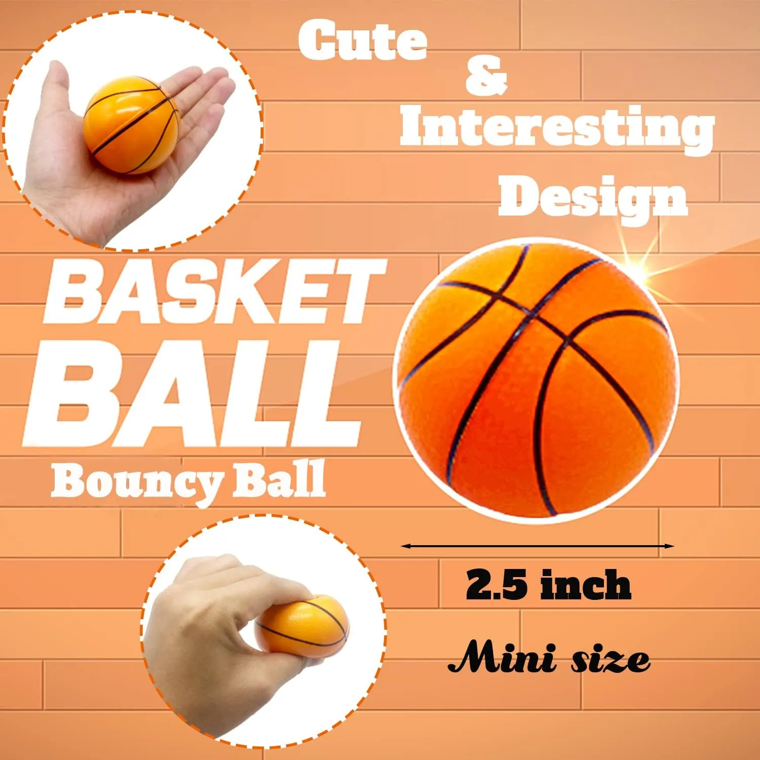 24 Pack 2.5 Inch Basketball Stress Ball,Mini Foam Squeeze Sports Balls for Sport Theme Party Favor,Kids School Reward,Anxiety Relief