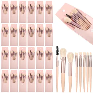 24 Sets Travel Makeup Brush Set Bulk, Foundation Face Mini Makeup Brushes Bulk with Brush Bag, for Women Girls Wedding Shower Favors Bachelorette Bridal Party Gift for Bridesmaids