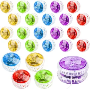 25 Pcs Colorful LED Responsive Ball Plastic Responsive Bearing Ball Light up Yo Yo Ball Bulk for Kids Beginner Level Birthday Christmas Stocking Stuffers