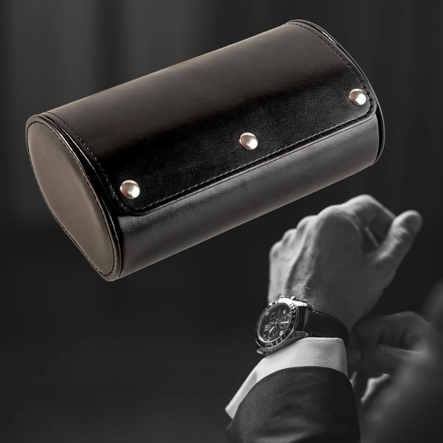 2 Watch Travel Case - Classic Leather Watch Case with Perfect Texture. Watch Carrying Case or Organizer for Storage and Display. Ideal Gift for Men Traveling, All Handmade by Artisans