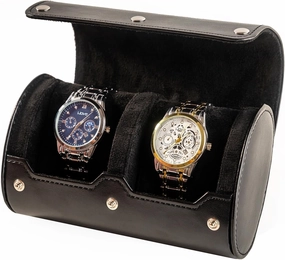 2 Watch Travel Case - Classic Leather Watch Case with Perfect Texture. Watch Carrying Case or Organizer for Storage and Display. Ideal Gift for Men Traveling, All Handmade by Artisans