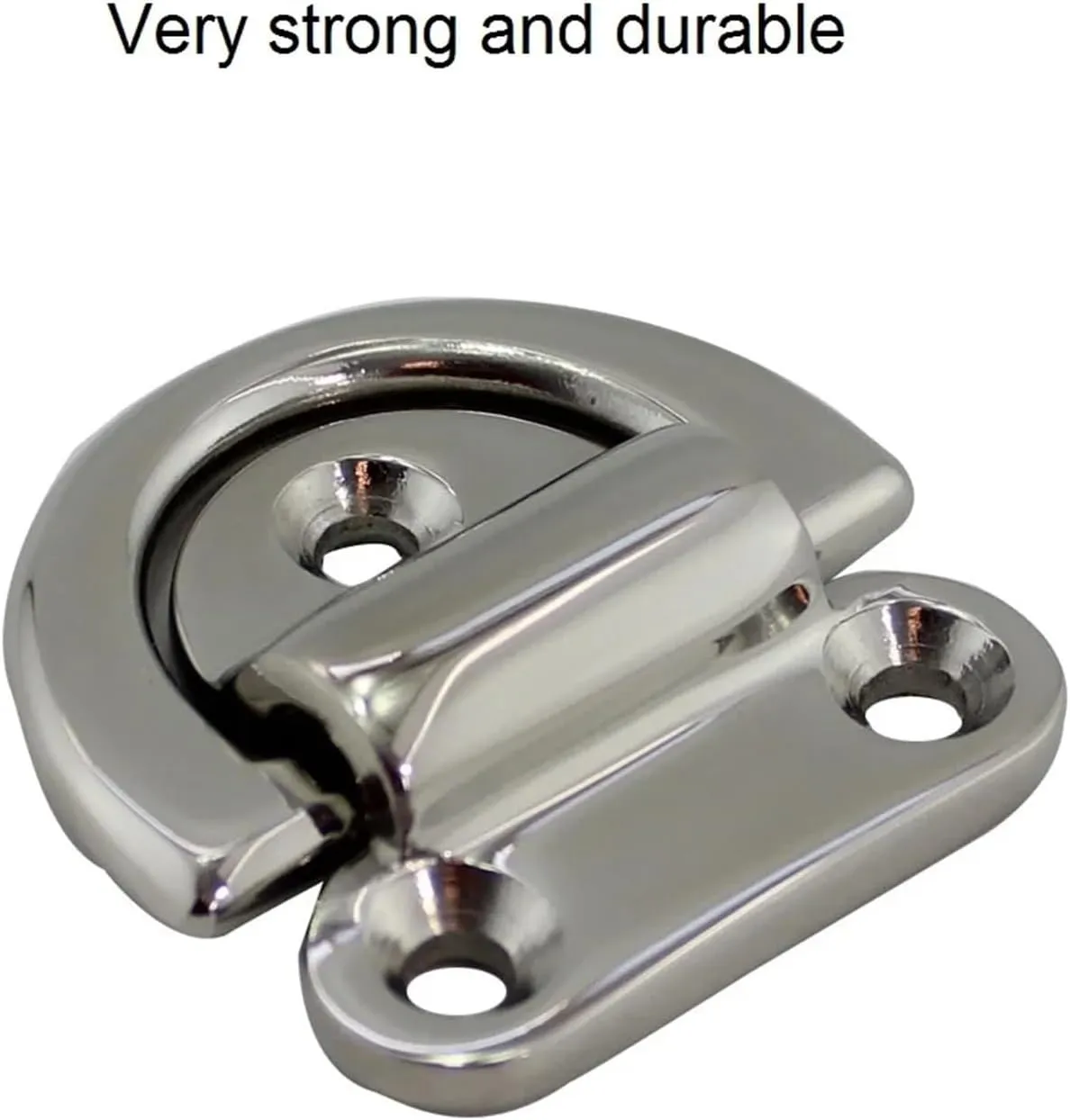 2PCS 316 Stainless Steel Folding Pad Eye Plate with Ring 6mm 8mm 10mm Heavy Duty Marine Hardware Folding Pad Eye Easy Installation