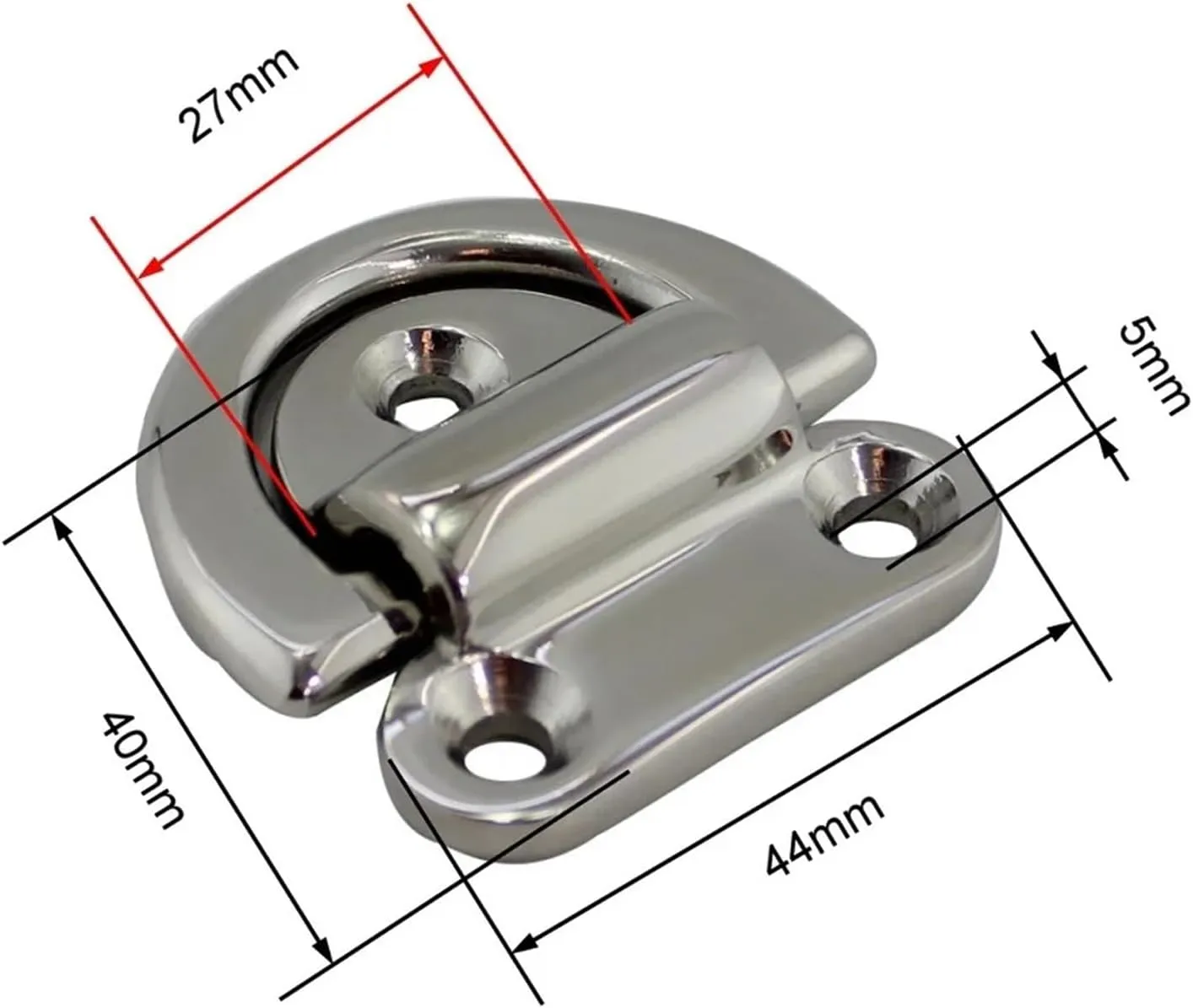 2PCS 316 Stainless Steel Folding Pad Eye Plate with Ring 6mm 8mm 10mm Heavy Duty Marine Hardware Folding Pad Eye Easy Installation
