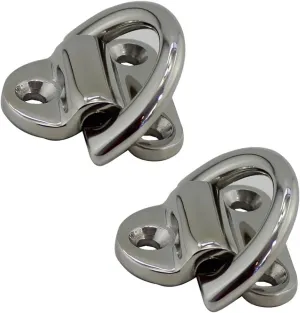 2PCS 316 Stainless Steel Folding Pad Eye Plate with Ring 6mm 8mm 10mm Heavy Duty Marine Hardware Folding Pad Eye Easy Installation