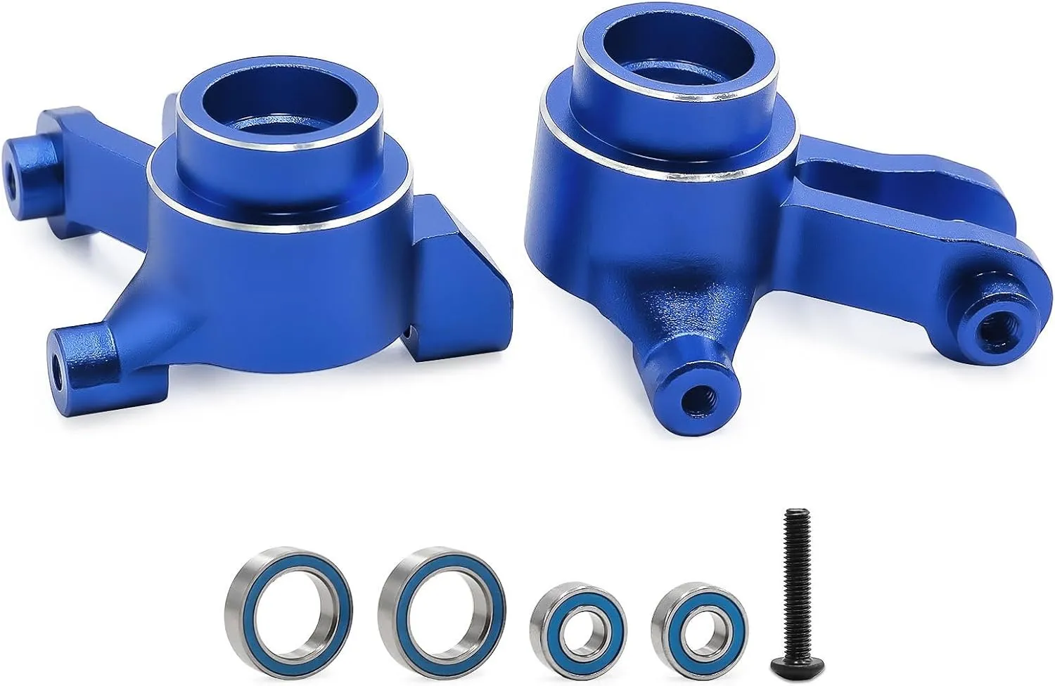 2Pcs Aluminum Alloy Front Steering Blocks with Bearing for TRAXXAS MINI MAXX Monster TRUCK-107154-1/TRAXXAS MINI XRT-108076-1 Upgrades Part (Blue)