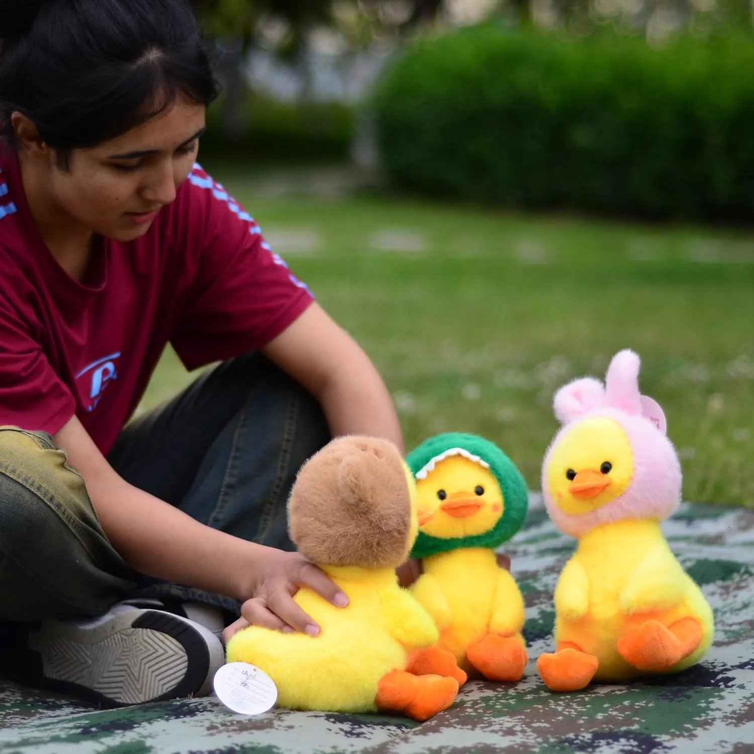 3 Pcs Duck Stuffed Animal Plush Ducks Plushie Plushies Toy Yellow Halloween Cute Yoys