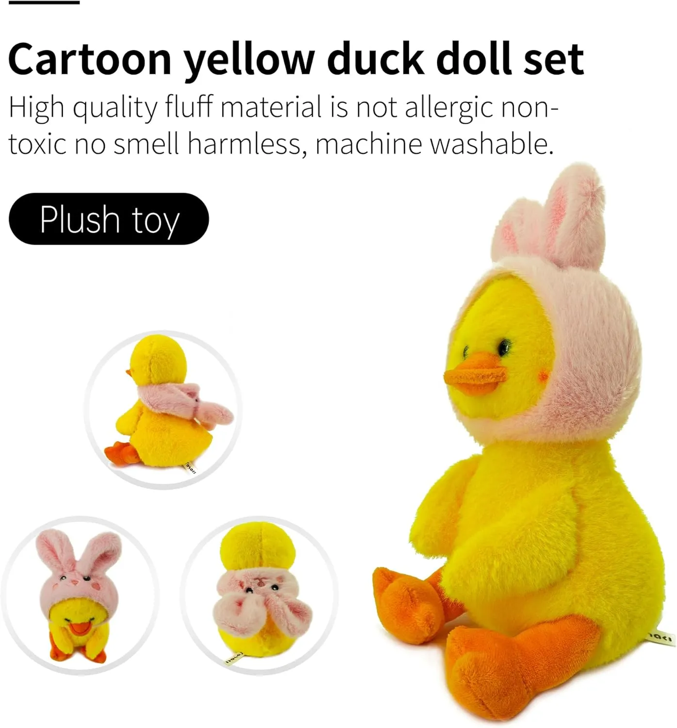 3 Pcs Duck Stuffed Animal Plush Ducks Plushie Plushies Toy Yellow Halloween Cute Yoys