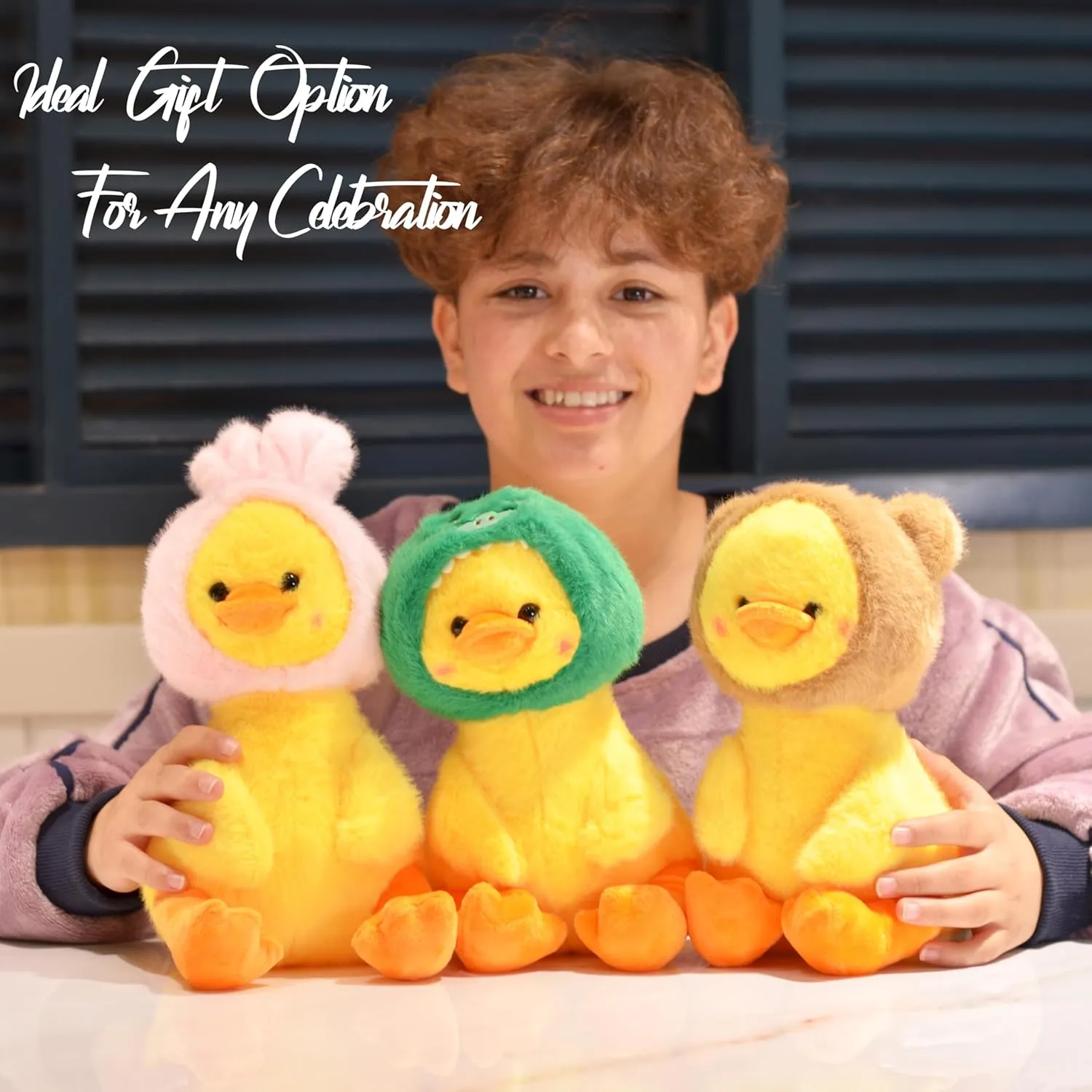 3 Pcs Duck Stuffed Animal Plush Ducks Plushie Plushies Toy Yellow Halloween Cute Yoys