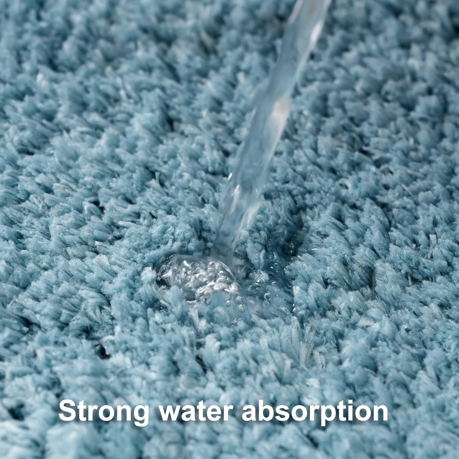 3 Pieces Luxury Bathroom Rug Set with U-Shaped Toilet Rug, Non-Slip Rubber Bottom, Thick Microfiber Fluffy Plush, Water absorption, Quick Dry, Ultra Soft, Bath Mats for Bathroom, Tub(Lake Blue)