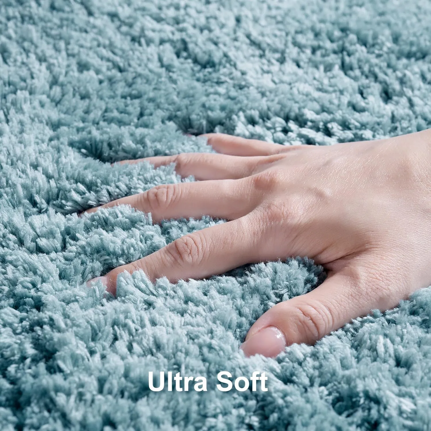 3 Pieces Luxury Bathroom Rug Set with U-Shaped Toilet Rug, Non-Slip Rubber Bottom, Thick Microfiber Fluffy Plush, Water absorption, Quick Dry, Ultra Soft, Bath Mats for Bathroom, Tub(Lake Blue)