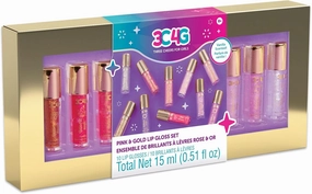 3C4G Pink and Gold Lip Gloss Set 10 Pack - Kids Lip Gloss for Girls & Teens - Vanilla Flavored Hydrating Lip Gloss Set - Colors Include Pink, Purple, Nude & More! - Ages 8  by Make It Real
