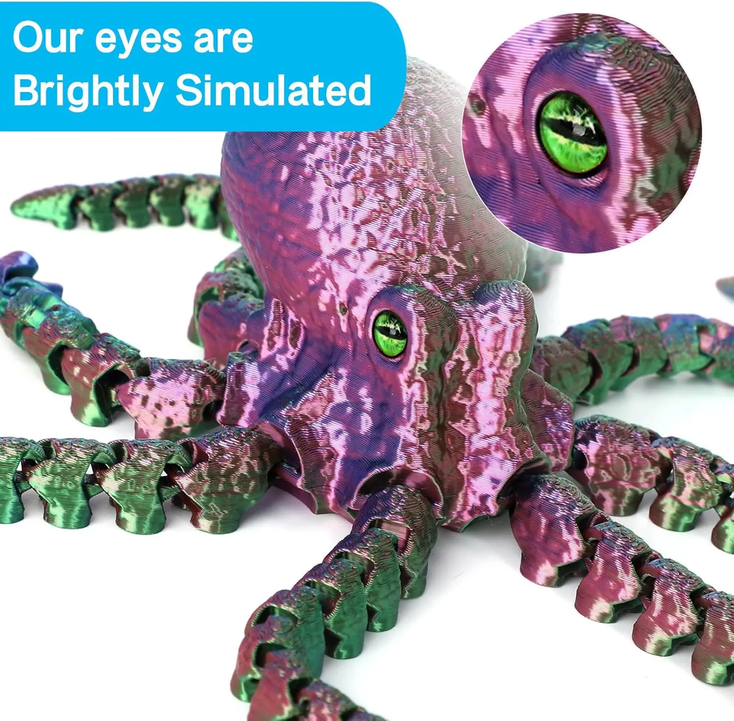 3D Printed Octopus Animals Toy, Octopus Fidget Toy for Autism ADHD 3D Printed Gift DIY Creative Ornament Articulated Dragon Toys Home Decor for Christmas… (Xuancai)