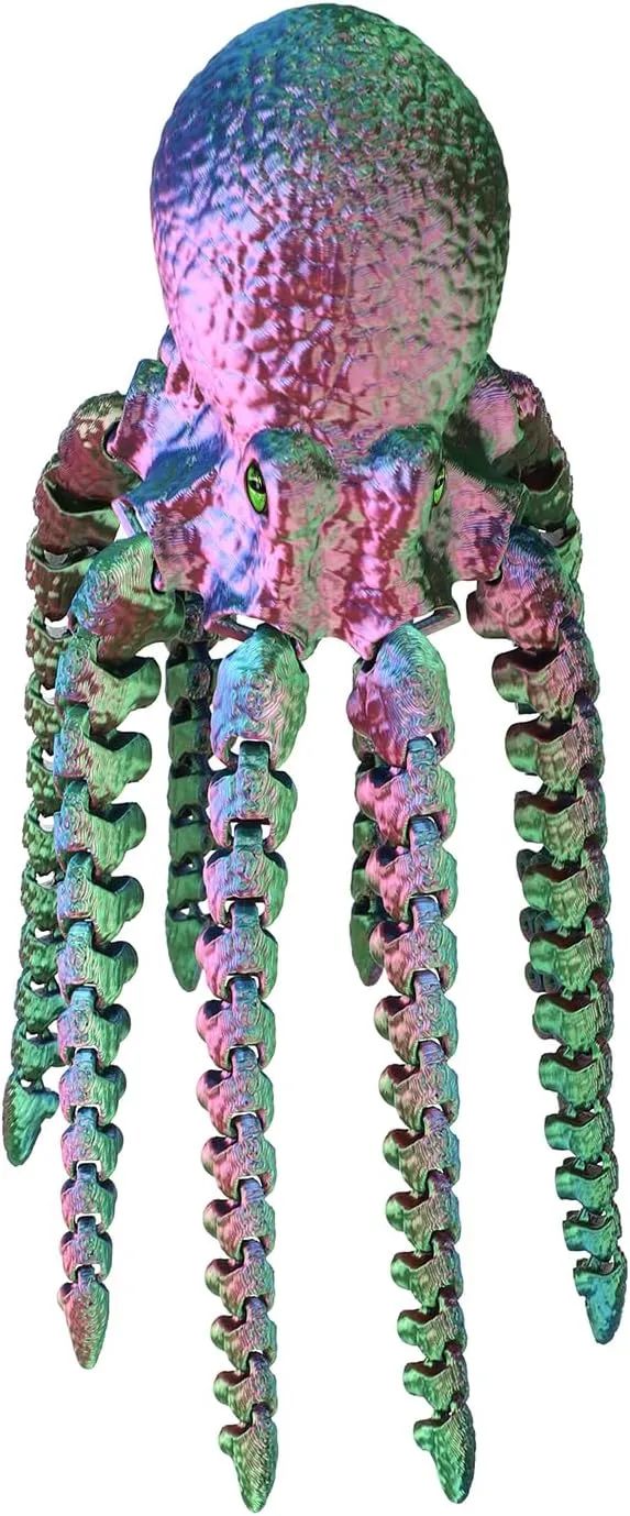 3D Printed Octopus Animals Toy, Octopus Fidget Toy for Autism ADHD 3D Printed Gift DIY Creative Ornament Articulated Dragon Toys Home Decor for Christmas… (Xuancai)