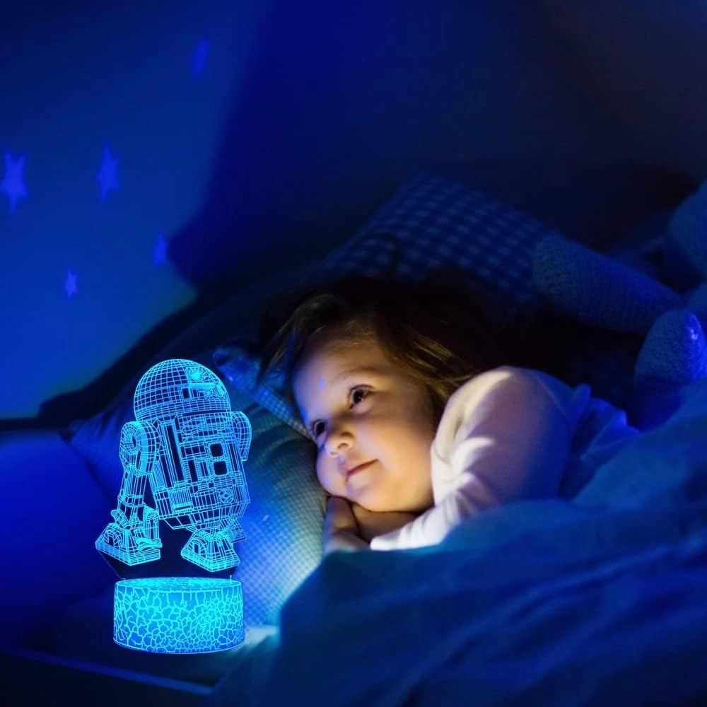 3D Illusion Star Wars Night Light for Kids. 3 Patterns Baby Yoda LED Night Lamp, Baby Yoda Toys 7 Color 16 Changes, Great Christmas Birthday Gifts for Star Wars Fans Boys Girls