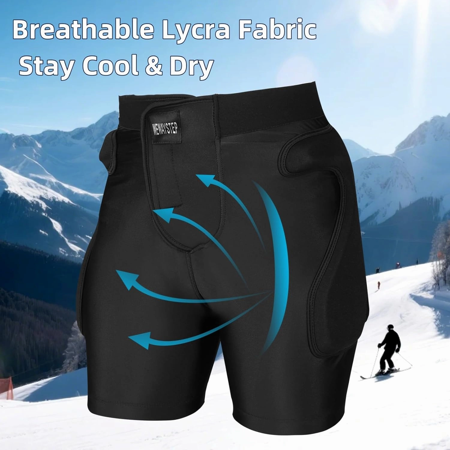 3D Protection Padded Shorts, Hip Butt Tailbone Crash Pad Pants, Impact Protective Gear for Figure Skating Snowboarding Ski Roller Skateboard