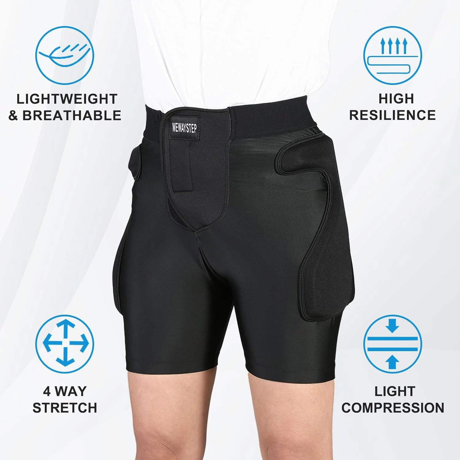 3D Protection Padded Shorts, Hip Butt Tailbone Crash Pad Pants, Impact Protective Gear for Figure Skating Snowboarding Ski Roller Skateboard