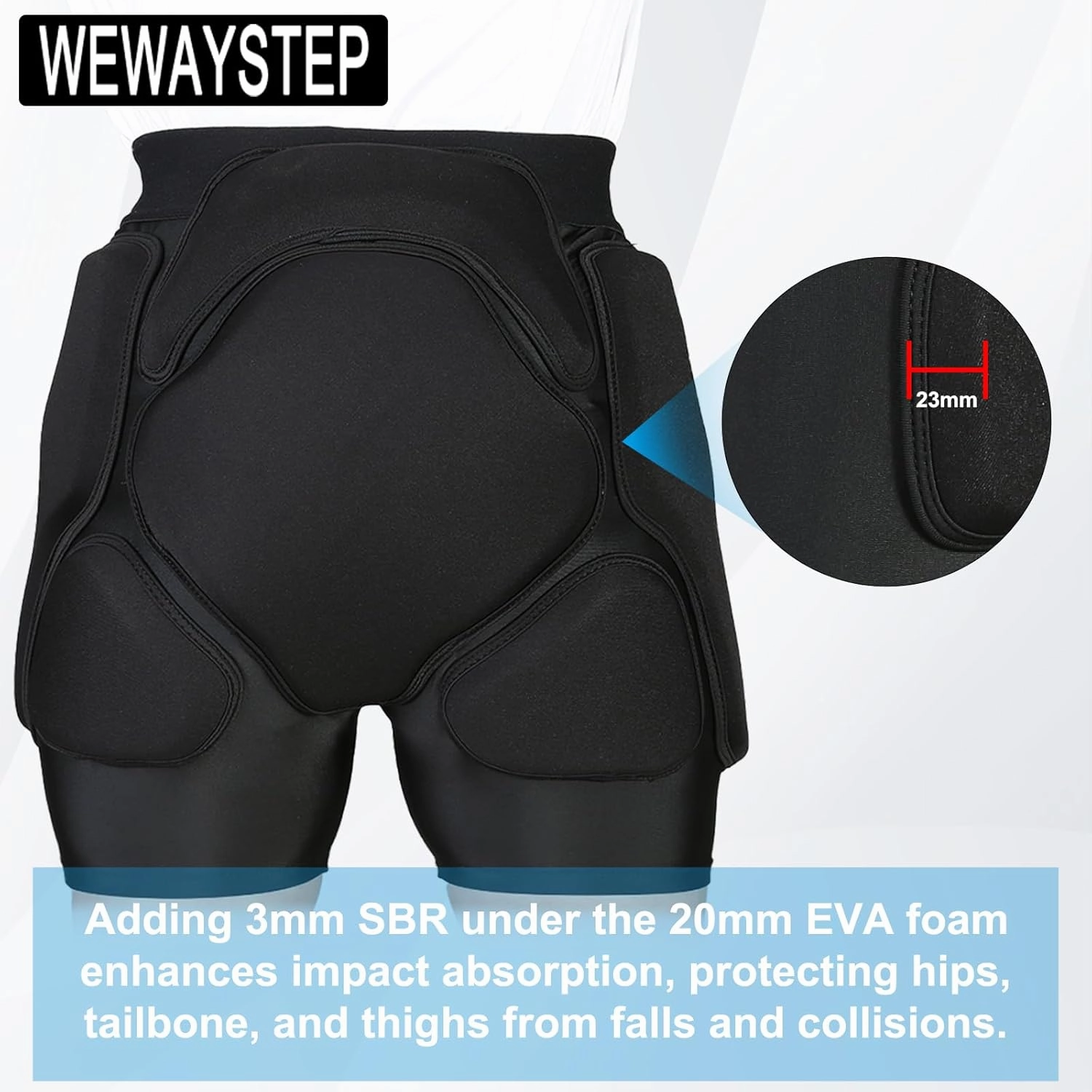 3D Protection Padded Shorts, Hip Butt Tailbone Crash Pad Pants, Impact Protective Gear for Figure Skating Snowboarding Ski Roller Skateboard