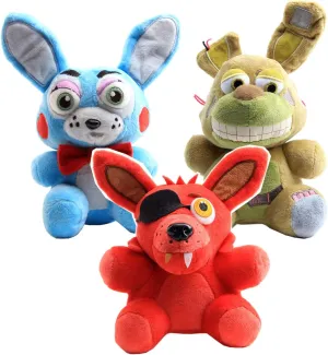 3pcs Puppet Bonnie & Springtrap & Foxy Plush Toys Doll Stuffed Figure Set