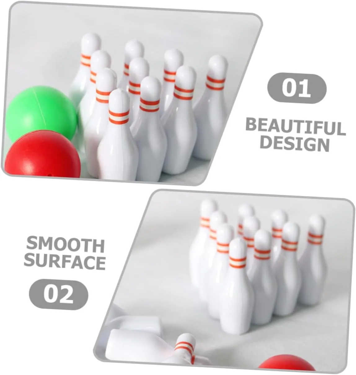 3sets Dollhouse Bowling Set Miniature Model Bowling Balls Pins for Indoor Games Easy to Operate Decoration for Parties Restaurants Safe Material for DIY Mini House Decor