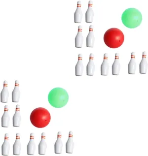 3sets Dollhouse Bowling Set Miniature Model Bowling Balls Pins for Indoor Games Easy to Operate Decoration for Parties Restaurants Safe Material for DIY Mini House Decor