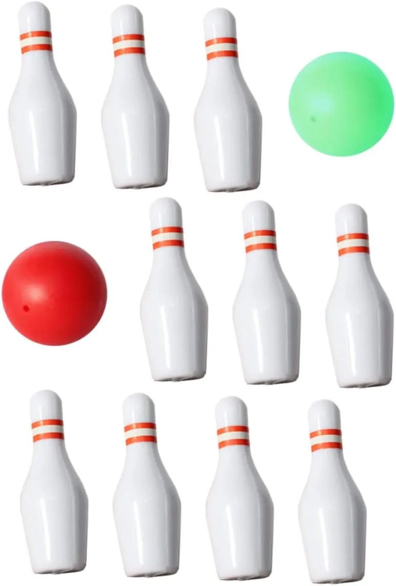 3sets Dollhouse Bowling Set Miniature Model Bowling Balls Pins for Indoor Games Easy to Operate Decoration for Parties Restaurants Safe Material for DIY Mini House Decor