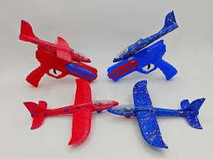 4 Pack Airplane Launchers, 2 Flight Modes, LED Foam Plane, Outdoor Fly Toys for Boys & Girls, Xmas & Birthday Gifts for Kids
