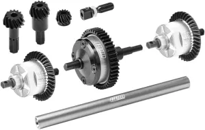4140 Carbon Steel   7075 Alloy Front & Centre & Rear Complete Differential for Traxxas 1:16 Mini Maxx 4WD 107154-1 / Mini XRT VXL-3S 108076-1 Monster Truck Upgrades - Silver
