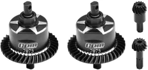 4140 Carbon Steel   7075 Alloy Front & Rear Complete Differential for Traxxas 1:16 Mini Maxx 4WD 107154-1 / Mini XRT VXL-3S 108076-1 Monster Truck Upgrades - Black