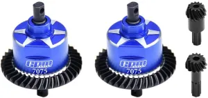 4140 Carbon Steel   7075 Alloy Front & Rear Complete Differential for Traxxas 1:16 Mini Maxx 4WD 107154-1 / Mini XRT VXL-3S 108076-1 Monster Truck Upgrades - Blue
