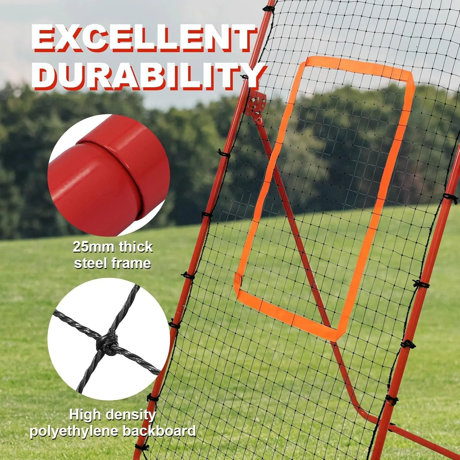 4.5x3ft Volleyball Rebounder Net, 6 Adjustable Angles Volleyball Bounce Back Net, Baseball Softball Lacrosses Rebounder Pitch Back Net, Easy Quick Setup, Ideal for Softball,Soccer and Sport Training