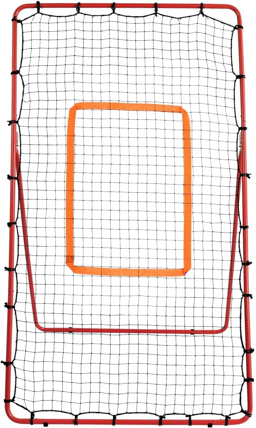 4.5x3ft Volleyball Rebounder Net, 6 Adjustable Angles Volleyball Bounce Back Net, Baseball Softball Lacrosses Rebounder Pitch Back Net, Easy Quick Setup, Ideal for Softball,Soccer and Sport Training