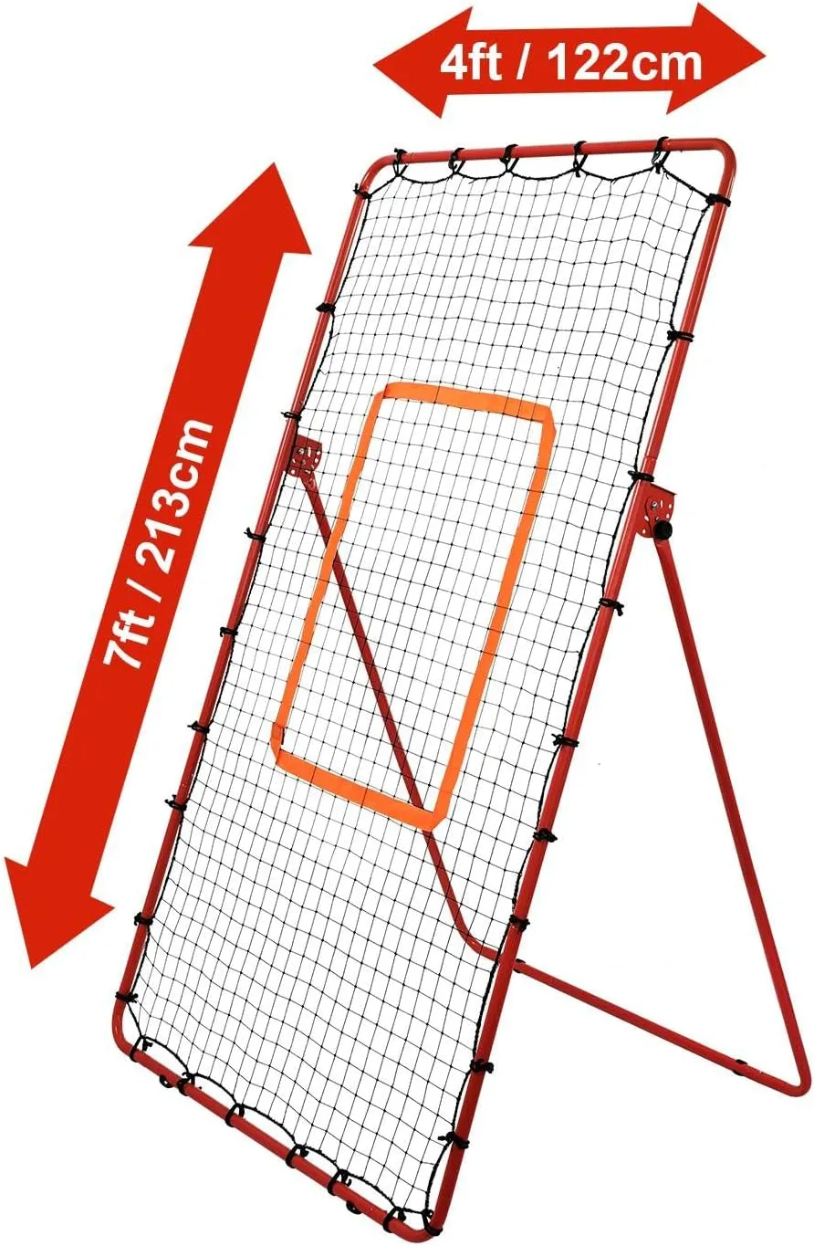 4.5x3ft Volleyball Rebounder Net, 6 Adjustable Angles Volleyball Bounce Back Net, Baseball Softball Lacrosses Rebounder Pitch Back Net, Easy Quick Setup, Ideal for Softball,Soccer and Sport Training