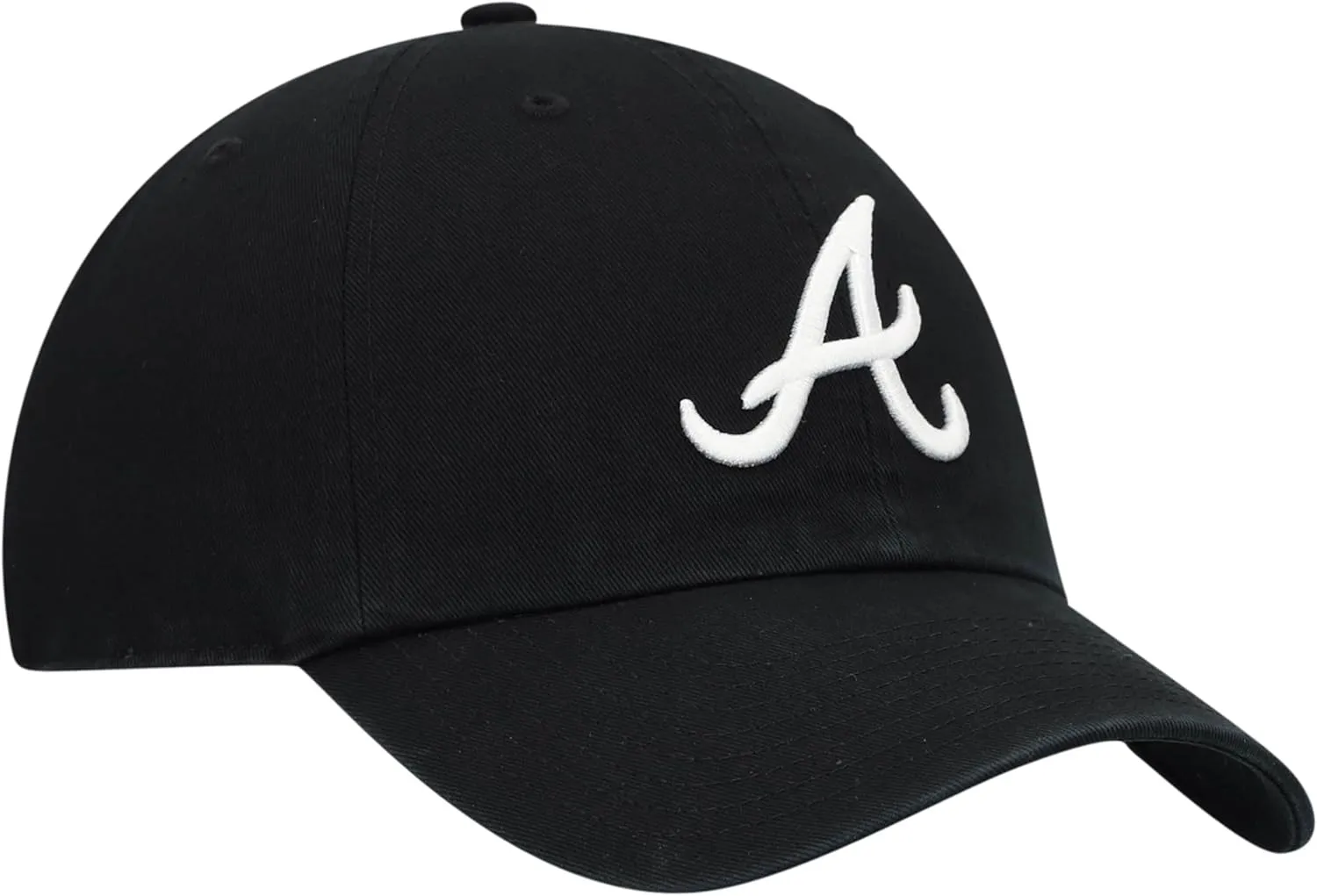 47 Brand MLB Black White Primary Logo Clean Up Adjustable Baseball Cap Hat, Adult One Size Fits All