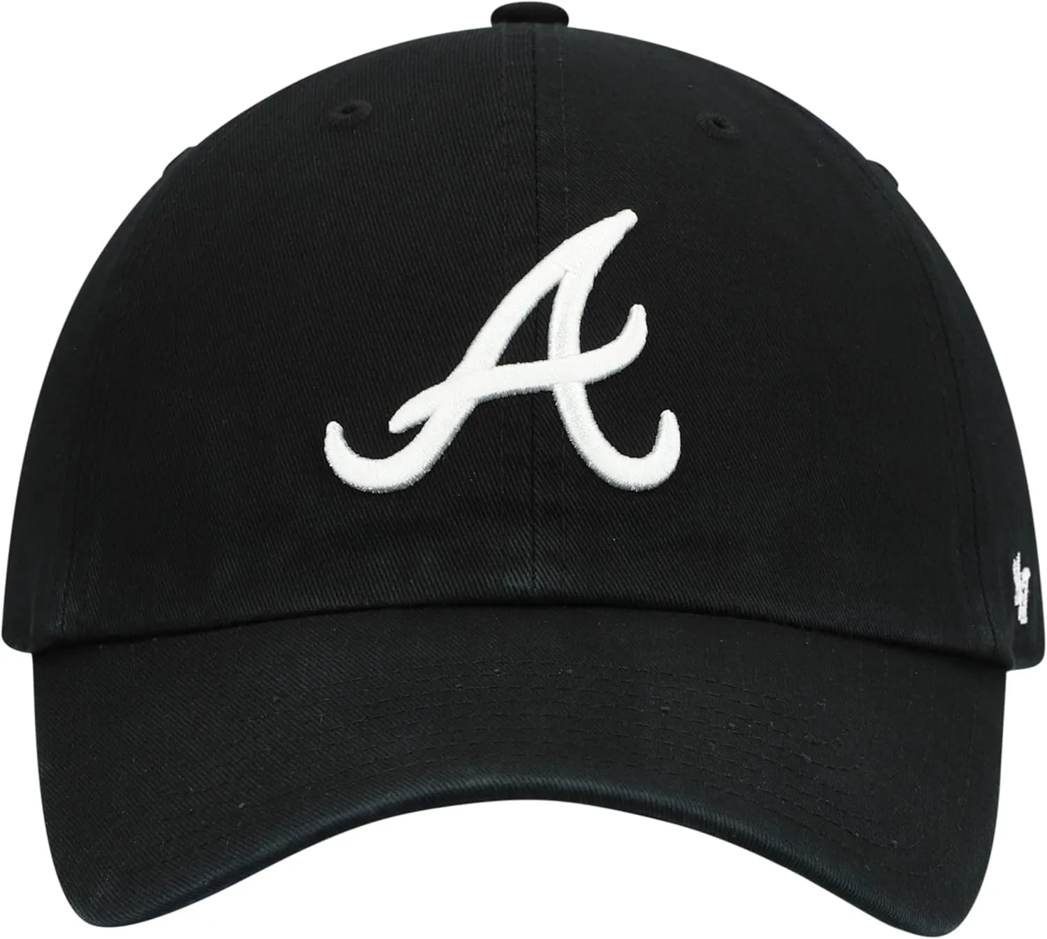 47 Brand MLB Black White Primary Logo Clean Up Adjustable Baseball Cap Hat, Adult One Size Fits All