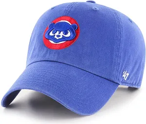 47 Brand MLB Cooperstown Primary Logo Clean Up Adjustable Baseball Cap Hat, Adult One Size Fits All