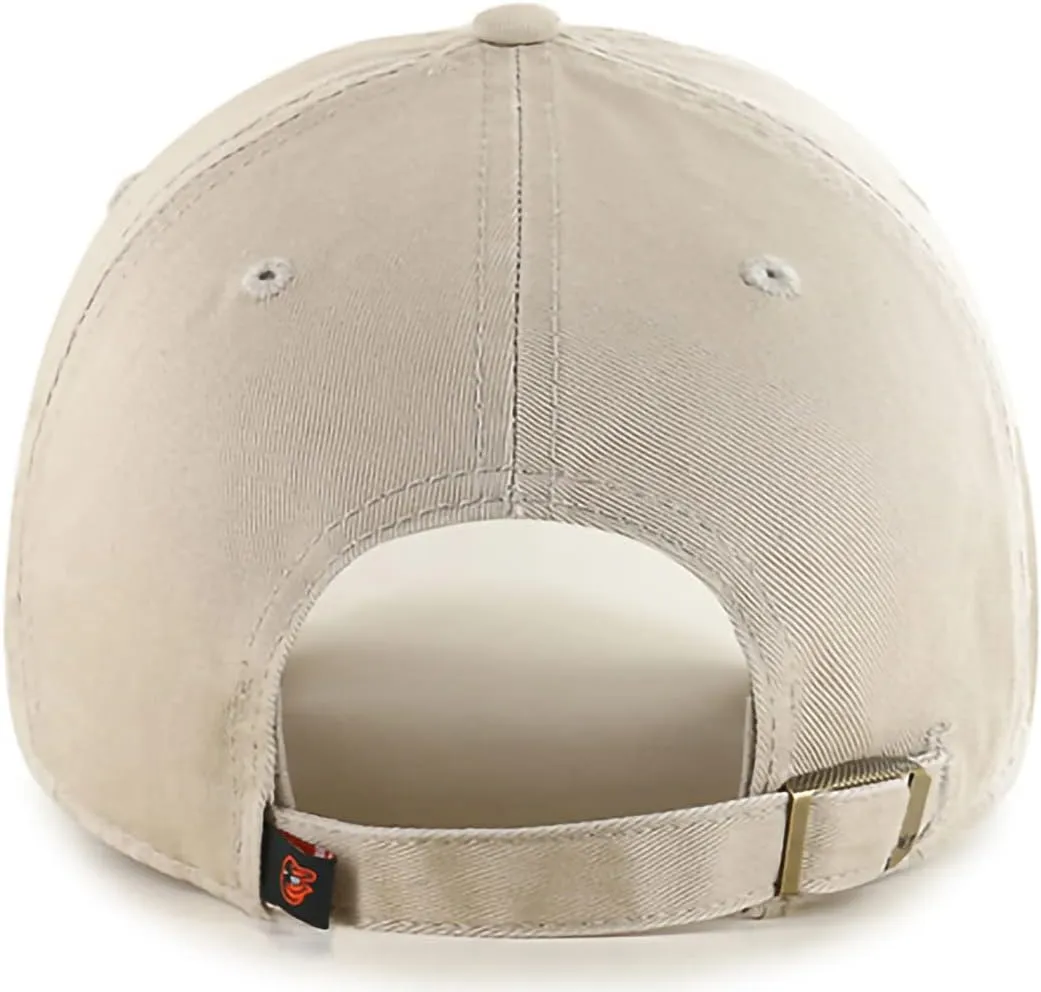 47 Brand MLB Natural Primary Logo Clean Up Adjustable Baseball Cap Hat, Adult One Size Fits All