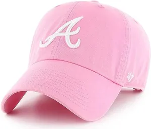 47 Brand MLB Rose Pink Primary Logo Clean Up Adjustable Baseball Cap Hat, Adult One Size Fits All