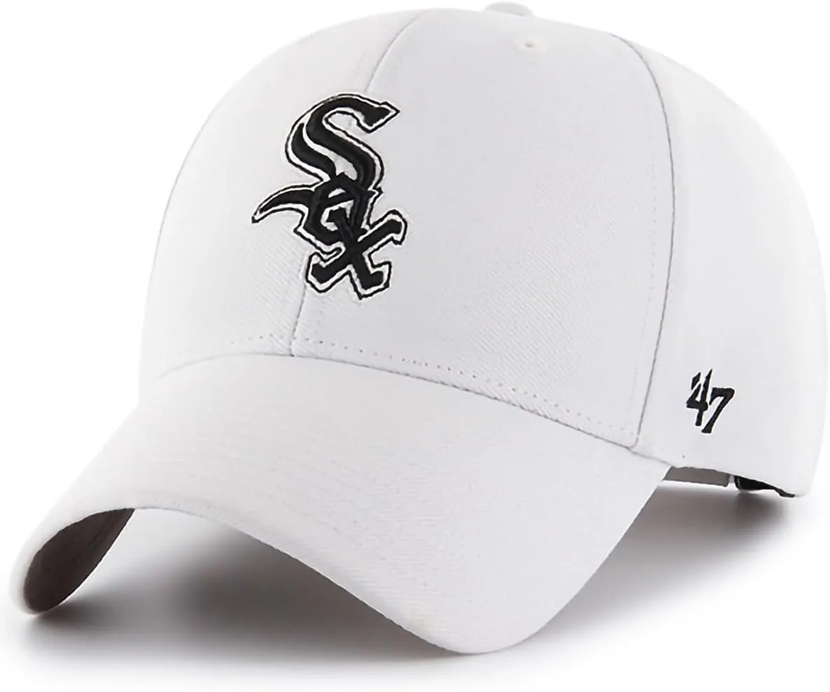 47 MLB White Primary Logo Team Color MVP Adjustable Hat, Adult One Size Fits All