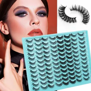 48 Pairs False Eyelashes, Lash Extensions Cat Eye Faux Mink Lashes Natural Look Fluffy Wispy Lashes High-Capacity Lash Set