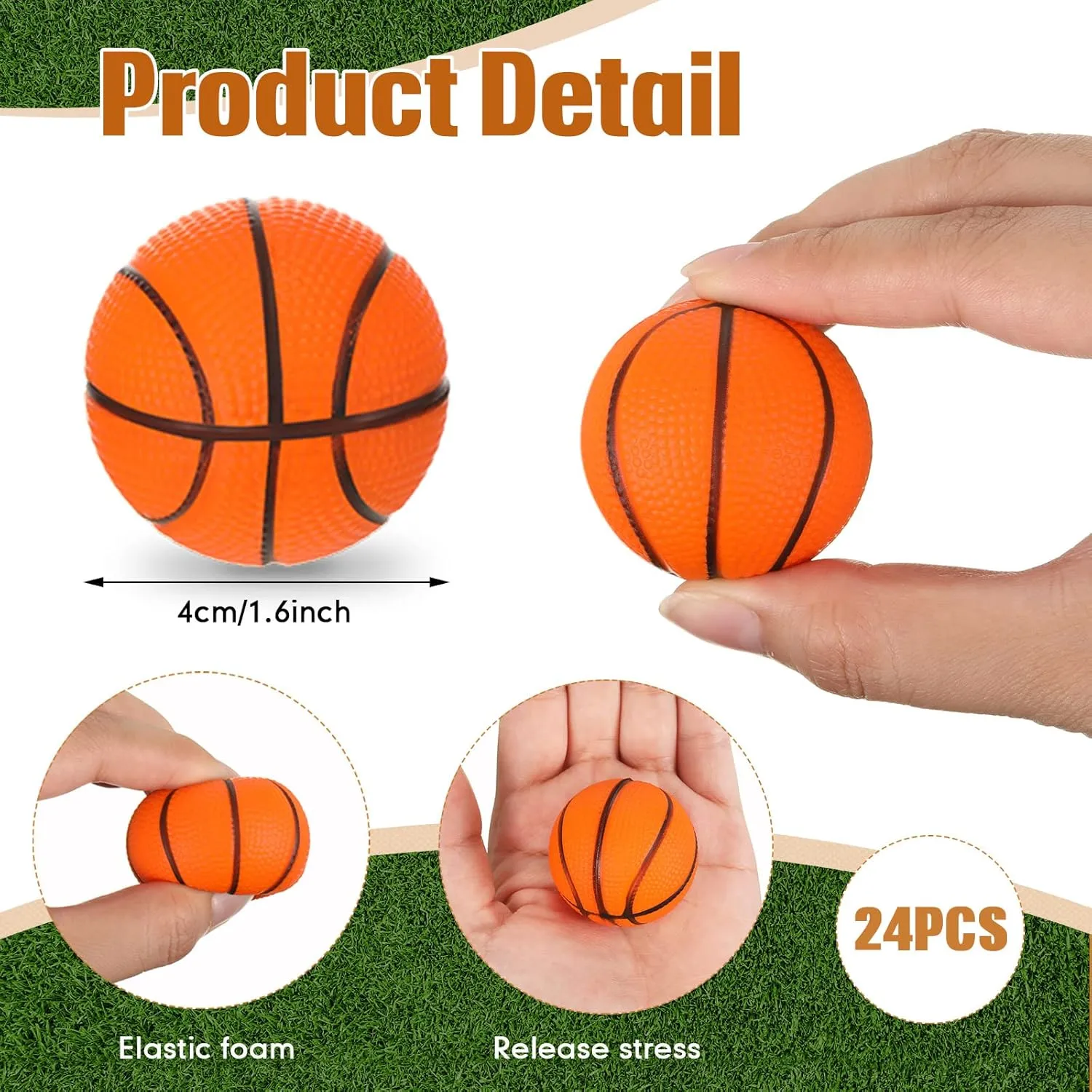 48 Pcs Basketball Party Favor Sports Birthday Supplies Set 24 Inspirational Basketball Bracelets 24 Mini Foam Stress Ball for Sports Theme Birthday Party Team Valentine Gifts