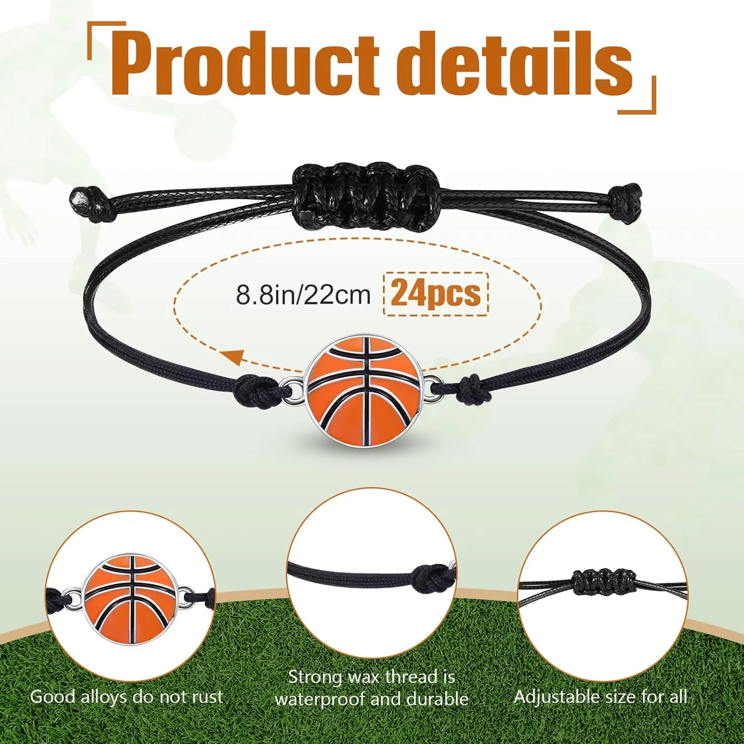 48 Pcs Basketball Party Favor Sports Birthday Supplies Set 24 Inspirational Basketball Bracelets 24 Mini Foam Stress Ball for Sports Theme Birthday Party Team Valentine Gifts